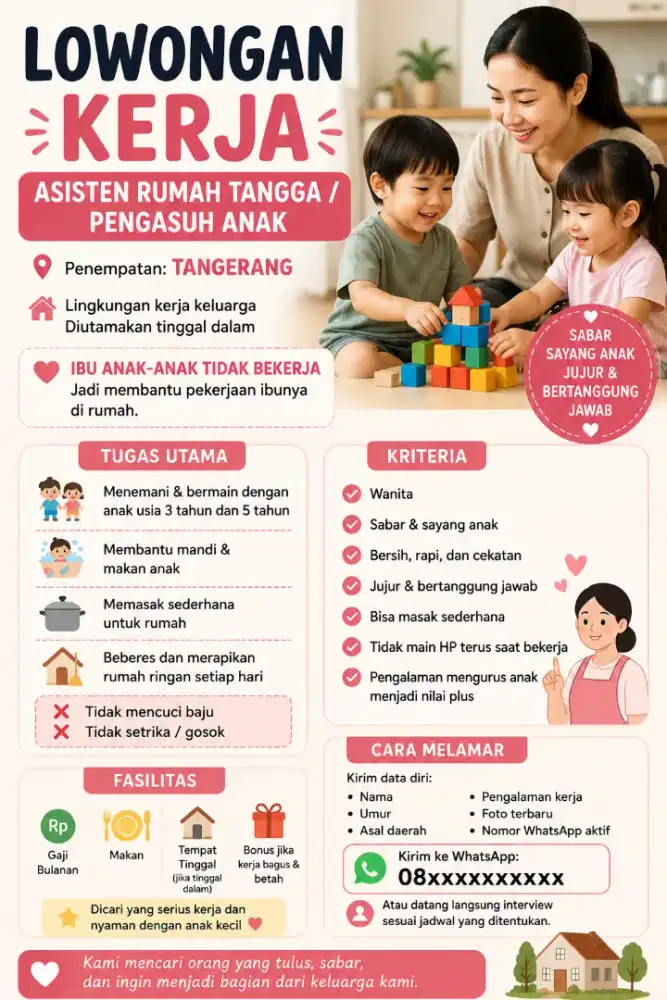 Lowongan kerja ART Tinggal dalam