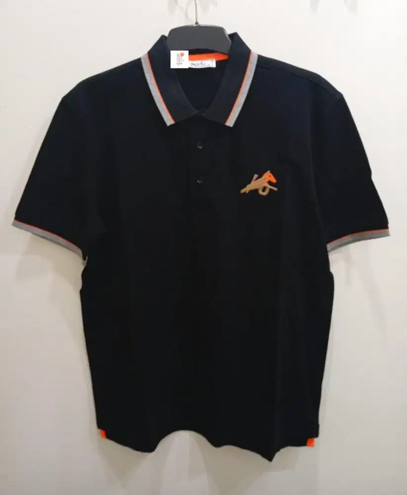 HERMES TWIN TIPPED BLACK POLO SHIRT