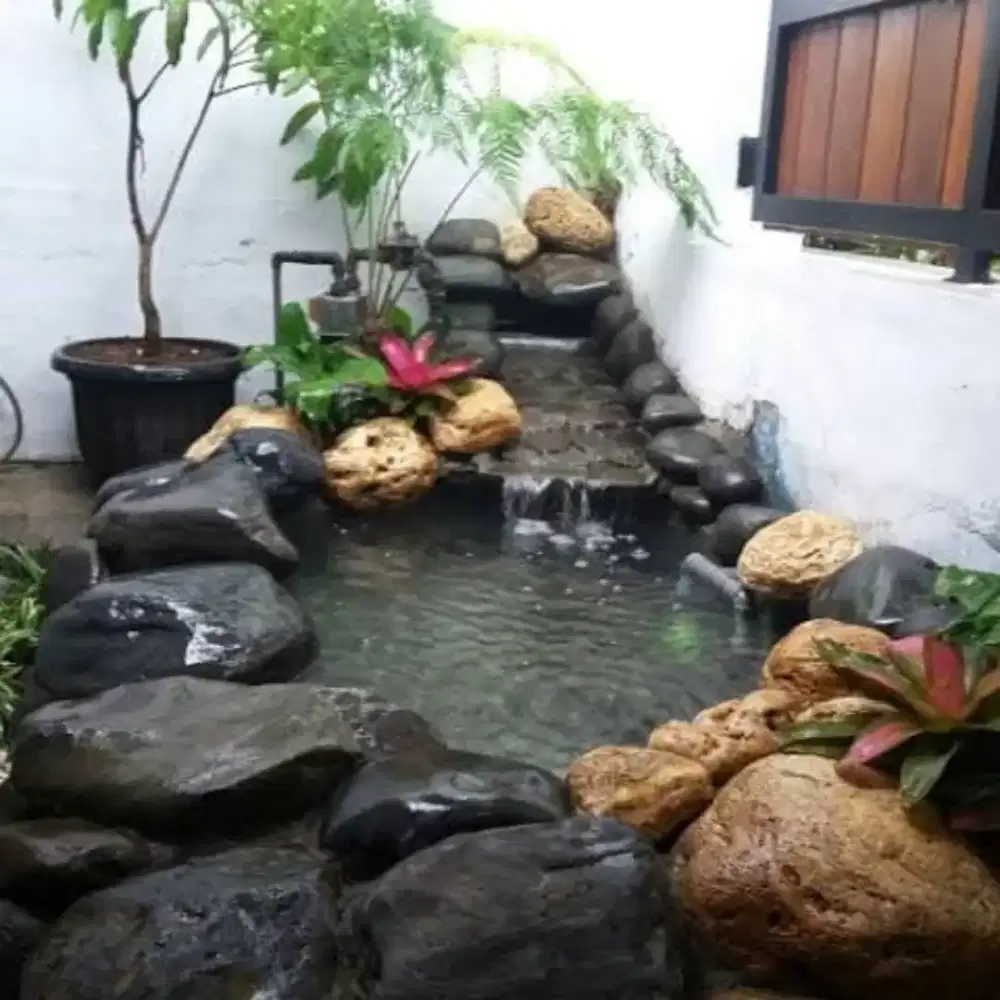 Pembuatan kolam mini Malis dan natural