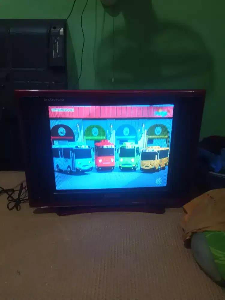 Tv tabung 21 inch slim sanken+stb normal siap tonton nego tipis