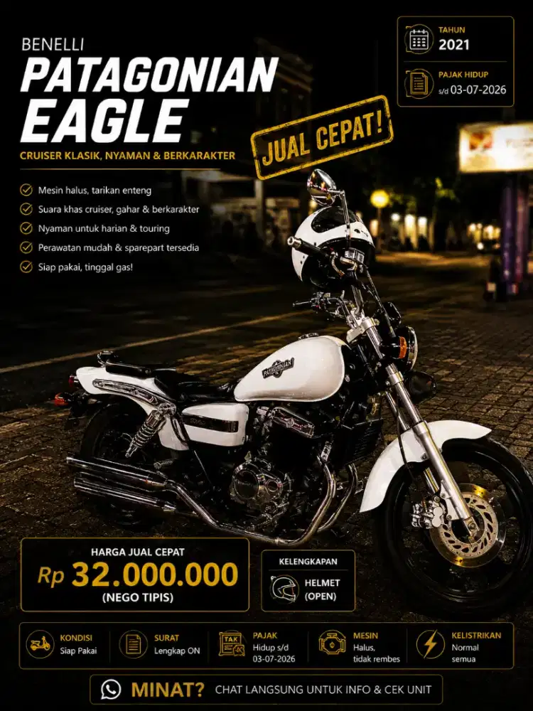 JUAL CEPAT BENELLI PATAGONIAN EAGLE 250 TH 2021