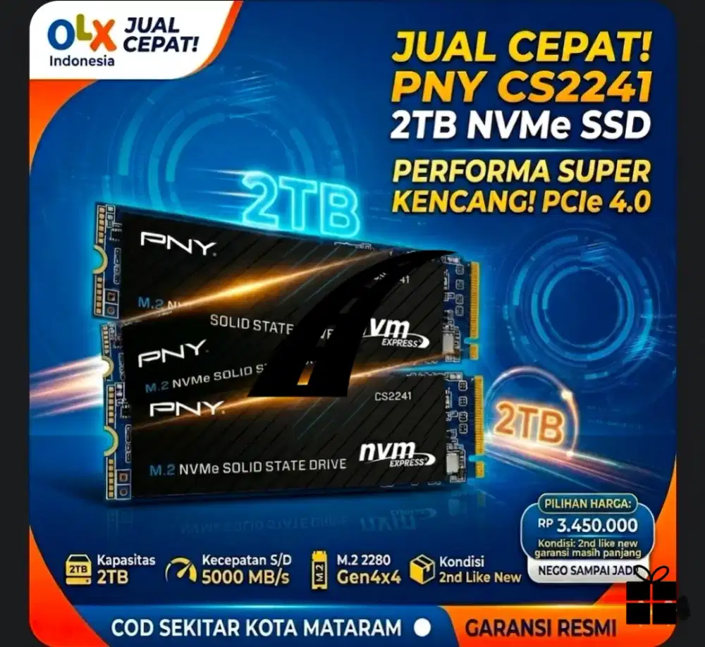 Jual PNY CS2241 M.2 NVMe Gen4 x4, 2TB