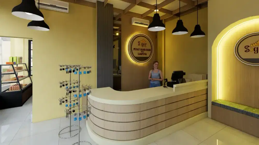Interior toko dan cafe dan rumah