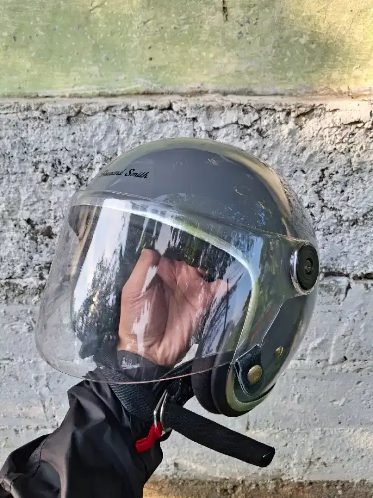 Helm Retro Klasik Howard Smith Jetter Ghost (Abu-abu) Original Murah