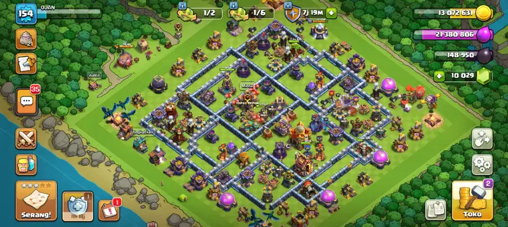 Akun Game COC Town Hall 16