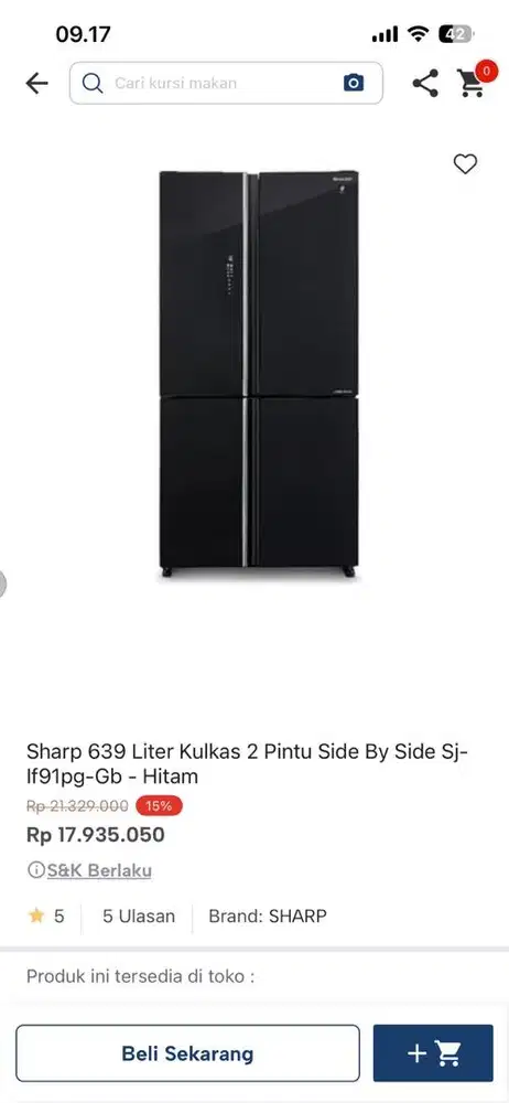 kulkas sharp 4 pintu