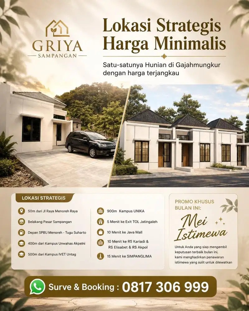 Rumah sampangan depan SPBU Menoreh Harga Ekonomis