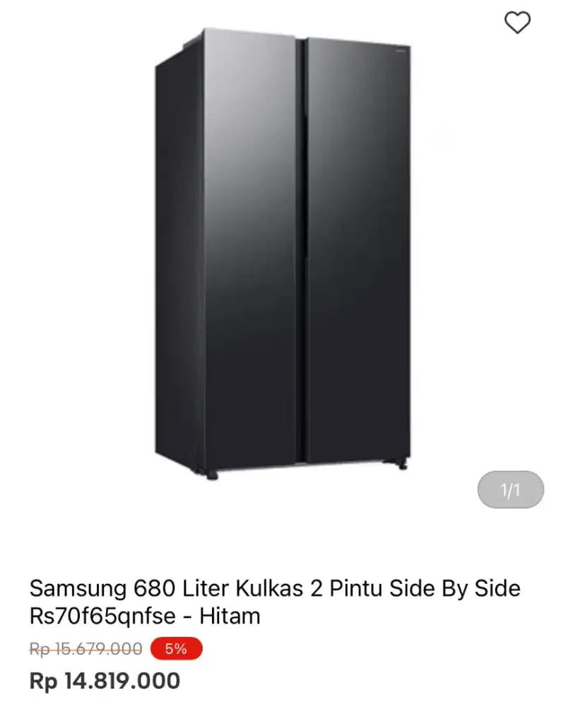 KULKAS SAMSUNG SBS RS70F65QNFSE 680LTR