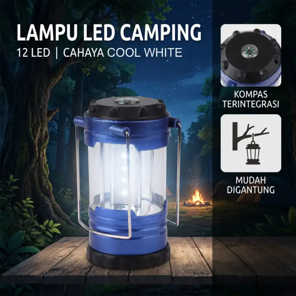 Lampu LED Camping Gantung Waterproof Emergency Lamp Cool White