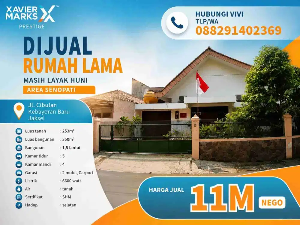 Dijual rumah lama masih layak huni area senopati jl.cibulan Kebayoran Baru Jakarta selatan