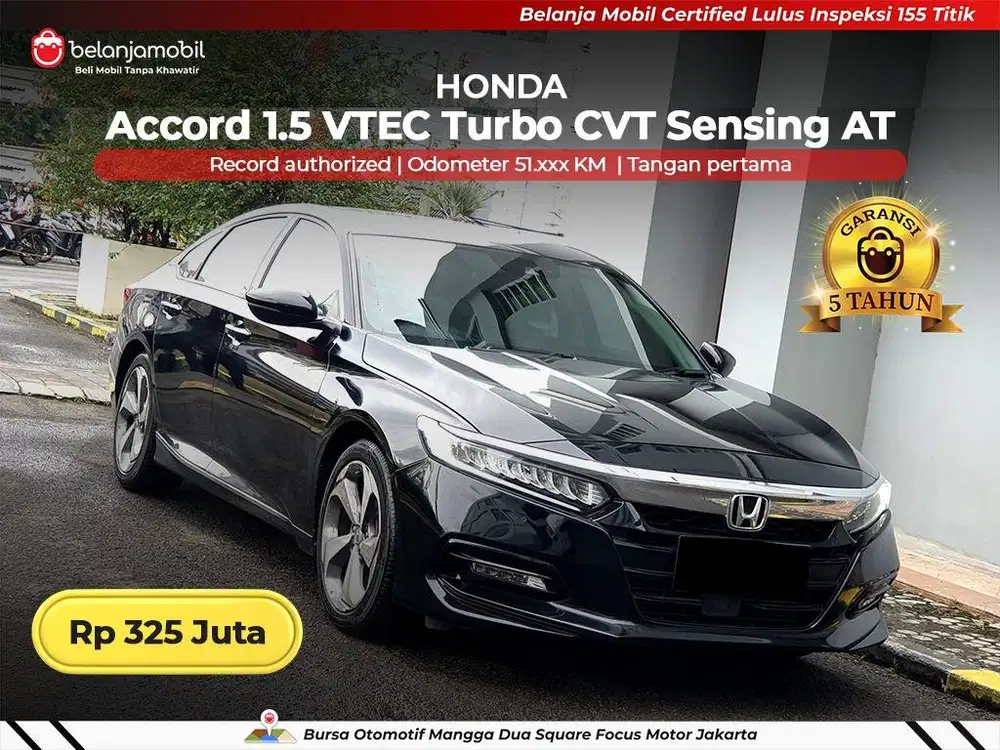 [ GARANSI 5TH ] Honda Accord 1.5 VTEC Turbo CVT Sensing AT 2020/2021