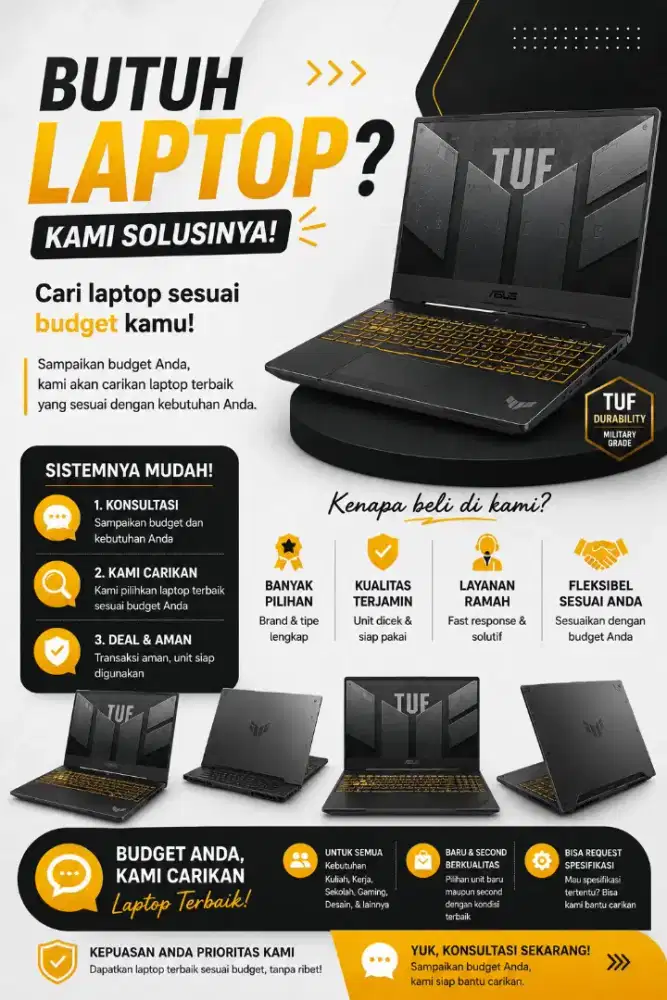 STOK CEPAT BERUBAH JANGAN SAMPAI KEHABISAN 
Karena stok selalu berubah