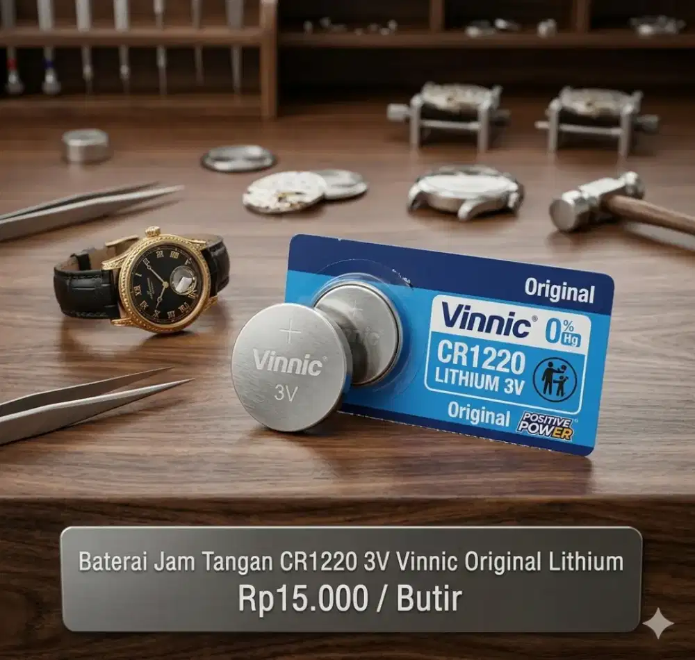 Baterai Jam Tangan CR1220 3V Vinnic Original Lithium