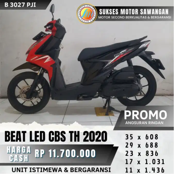 HONDA BEAT LED CBS TH 2020 UNIT MULUS ISTIMEWA BISA KREDIT BERGARANSI