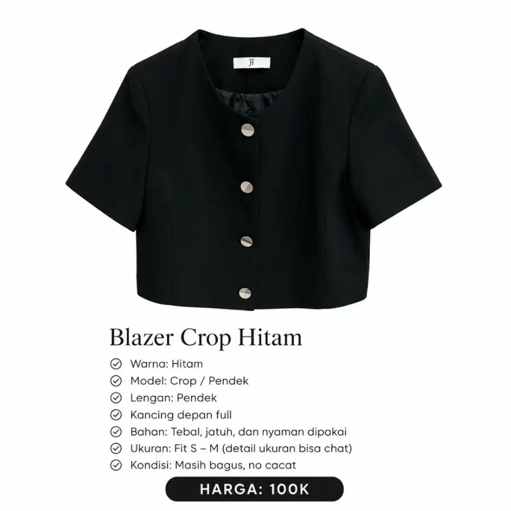 Preloved, blazer,semi blazer,branded,baju atasan,kemeja hitam