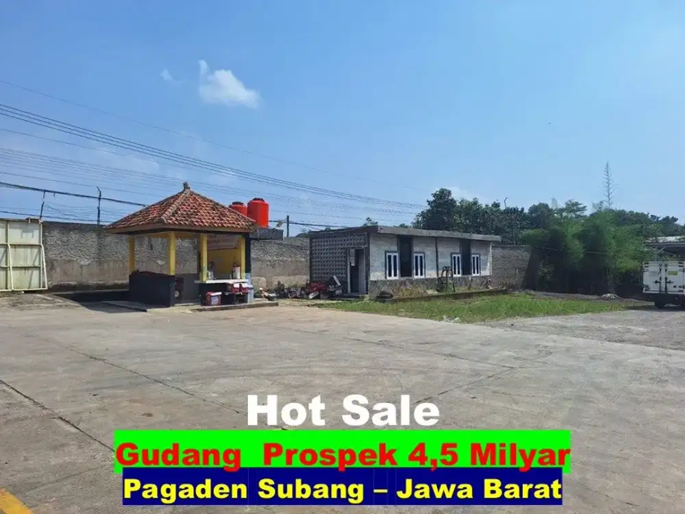 Dijual Cepat Gudang Prospek Investasi Hanya 6 Menit Exit Tol Subang