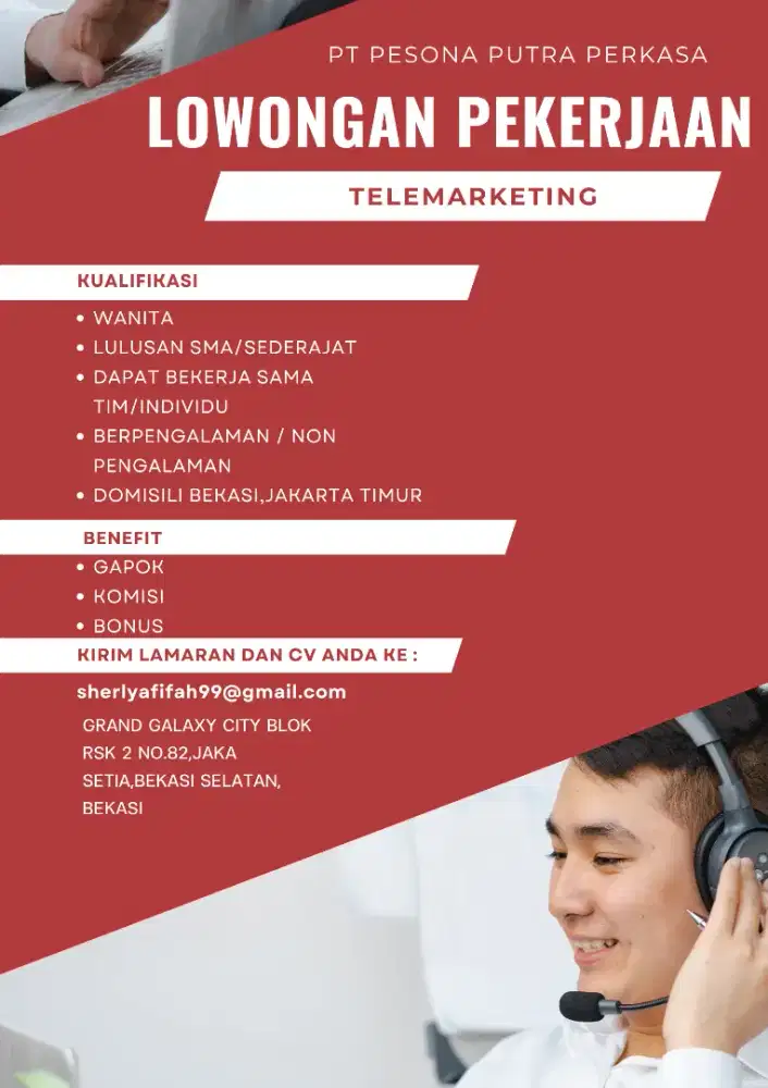 Lowongan kerja marketing/sales