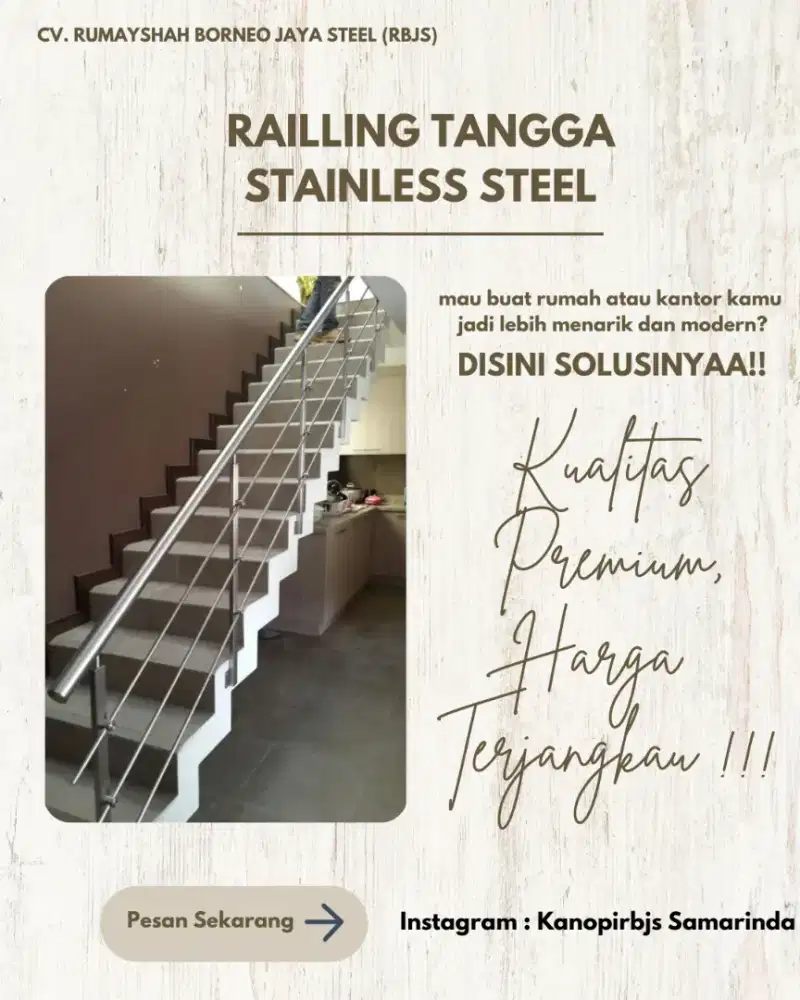 Railling Tangga Stainless Steel