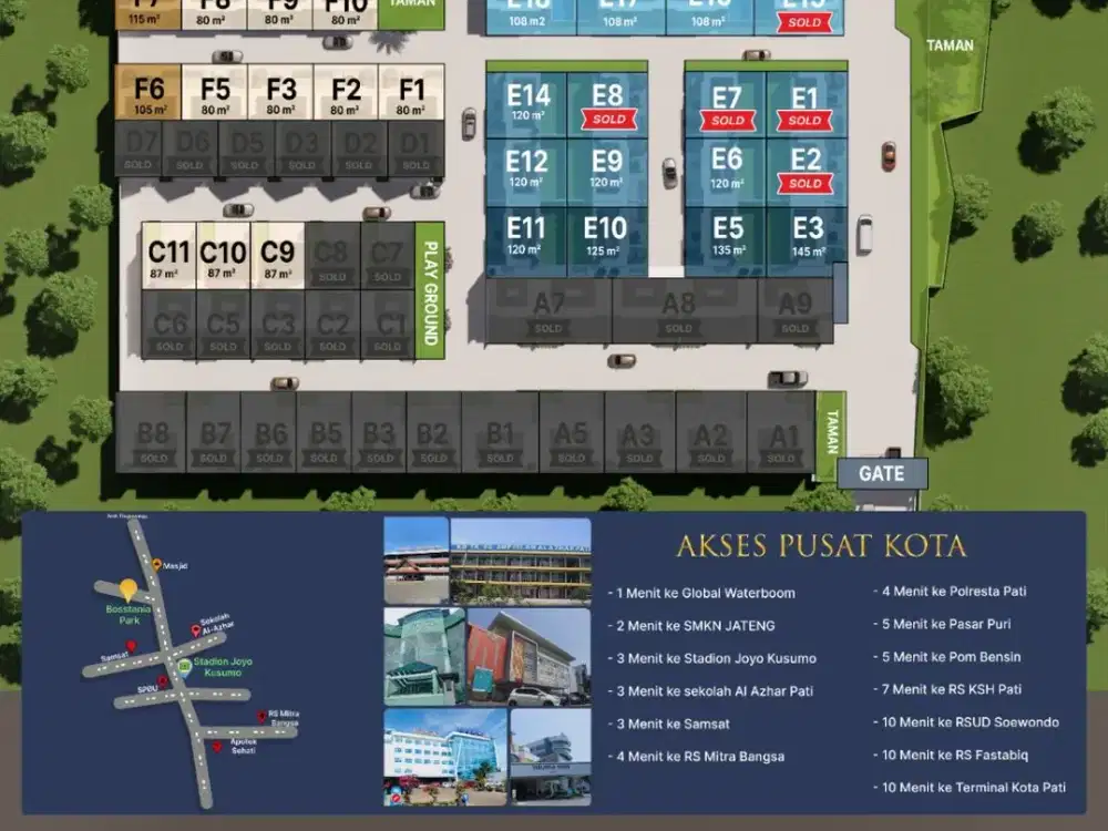 HUNIAN CLUSTER 2 LANTAI, BEBAS BANJIR, SHM, DI PATI KOTA