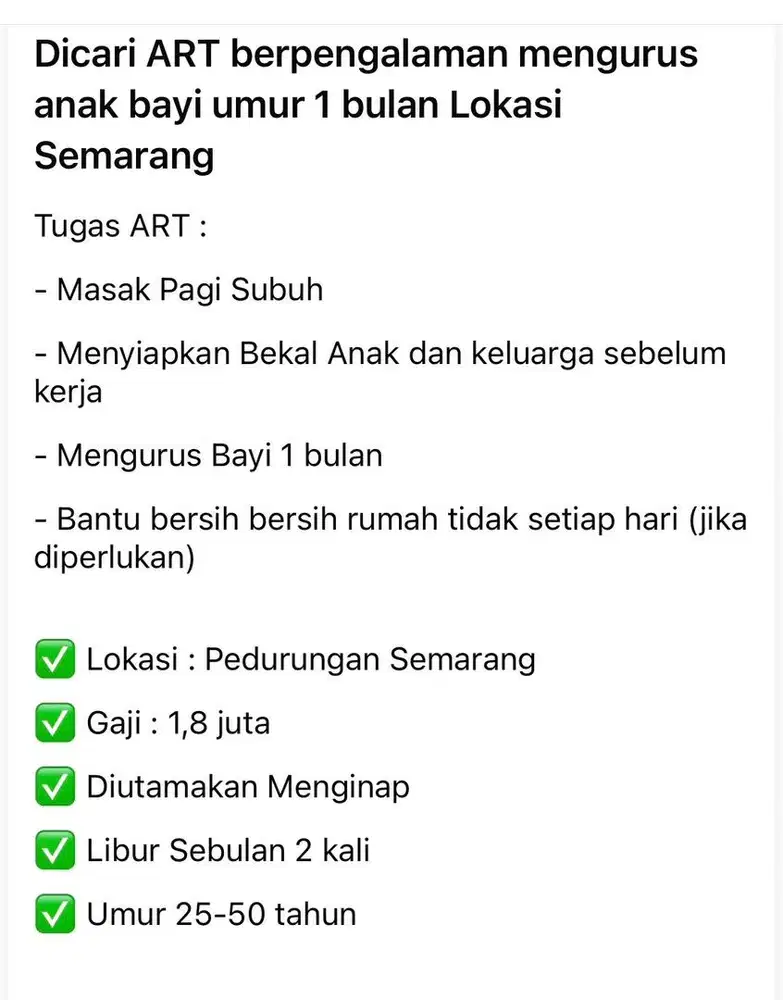 DIBUTUHKAN ART MAJIKAN LANGSUNG, DETAIL DI FOTO