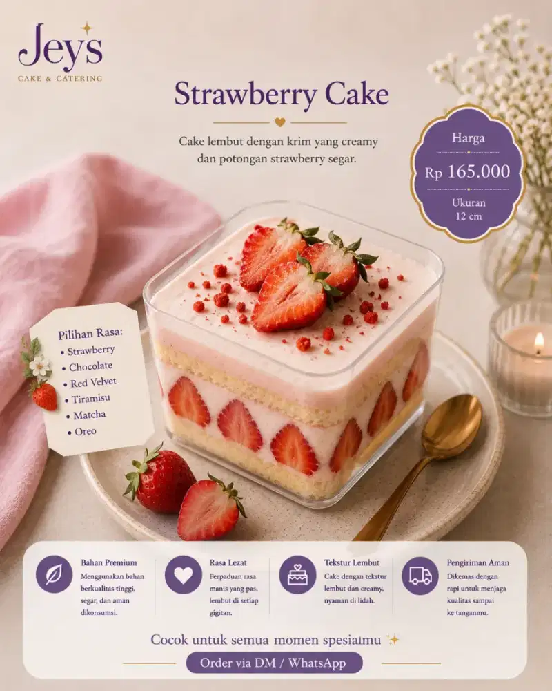 Homemade Cake Premium, Berbagai Pilihan Rasa