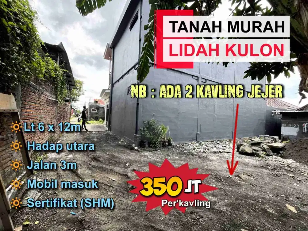 Dijual Tanah siap bangun Lidah kulon Lakarsantri Surabaya Barat ada 2 kavling Berdampingan