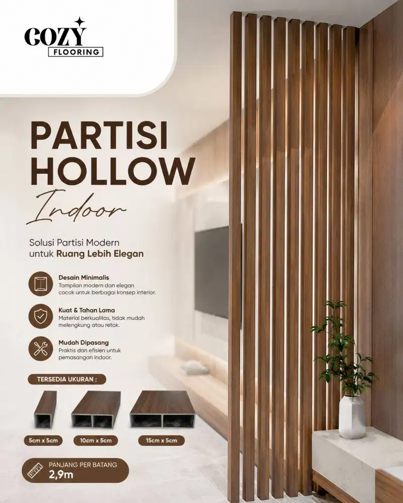Partisi Hollow Indoor Echo panjang 2,9m / kisi-kisi indoor / penyekat