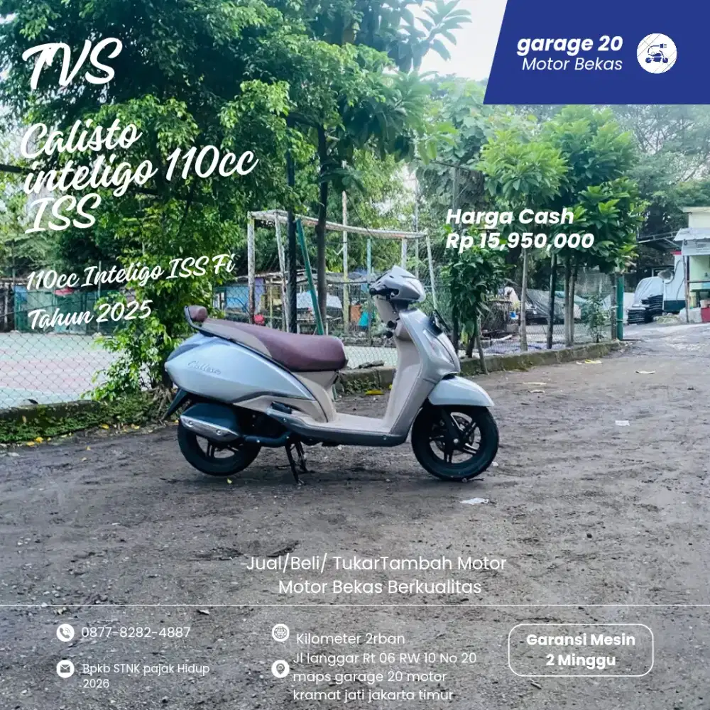 TVS Callisto 110cc Inteligo LED Tahun 2025 Pajak Hidup