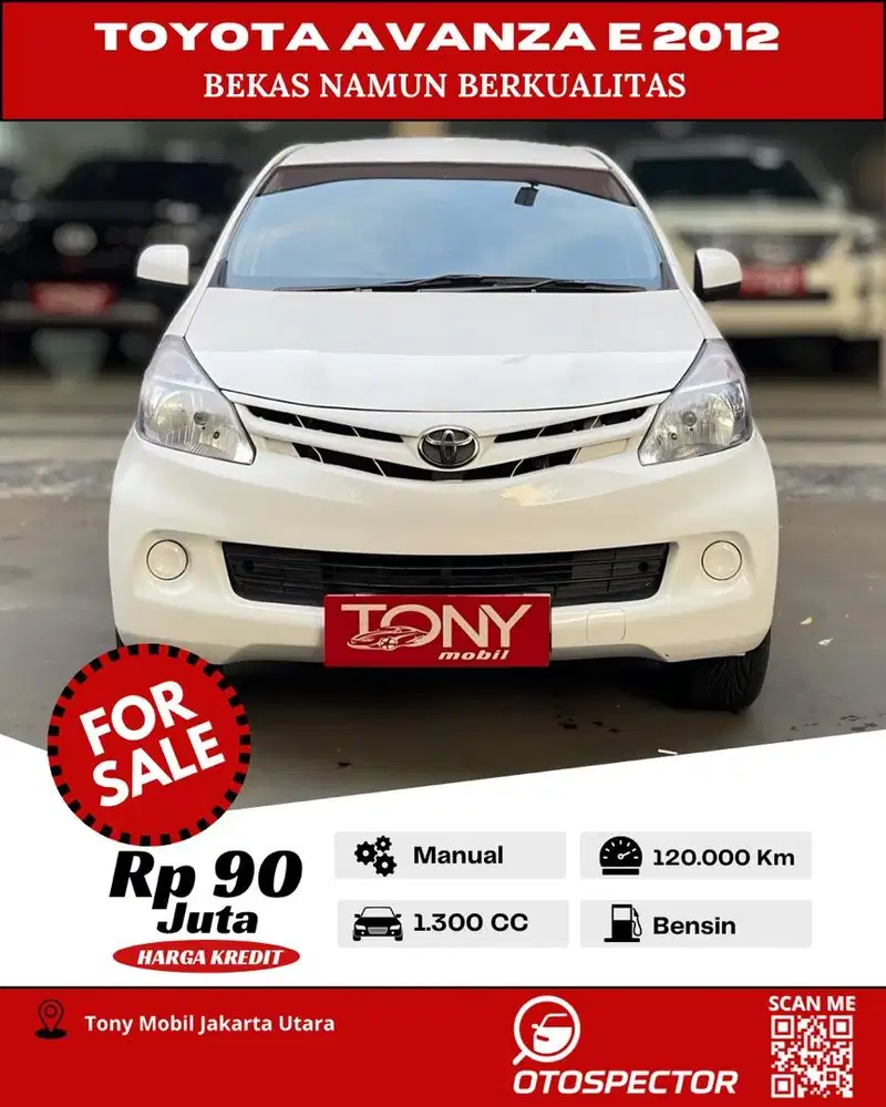 #Tony Mobil# Toyota Avanza Manual 2012 Putih