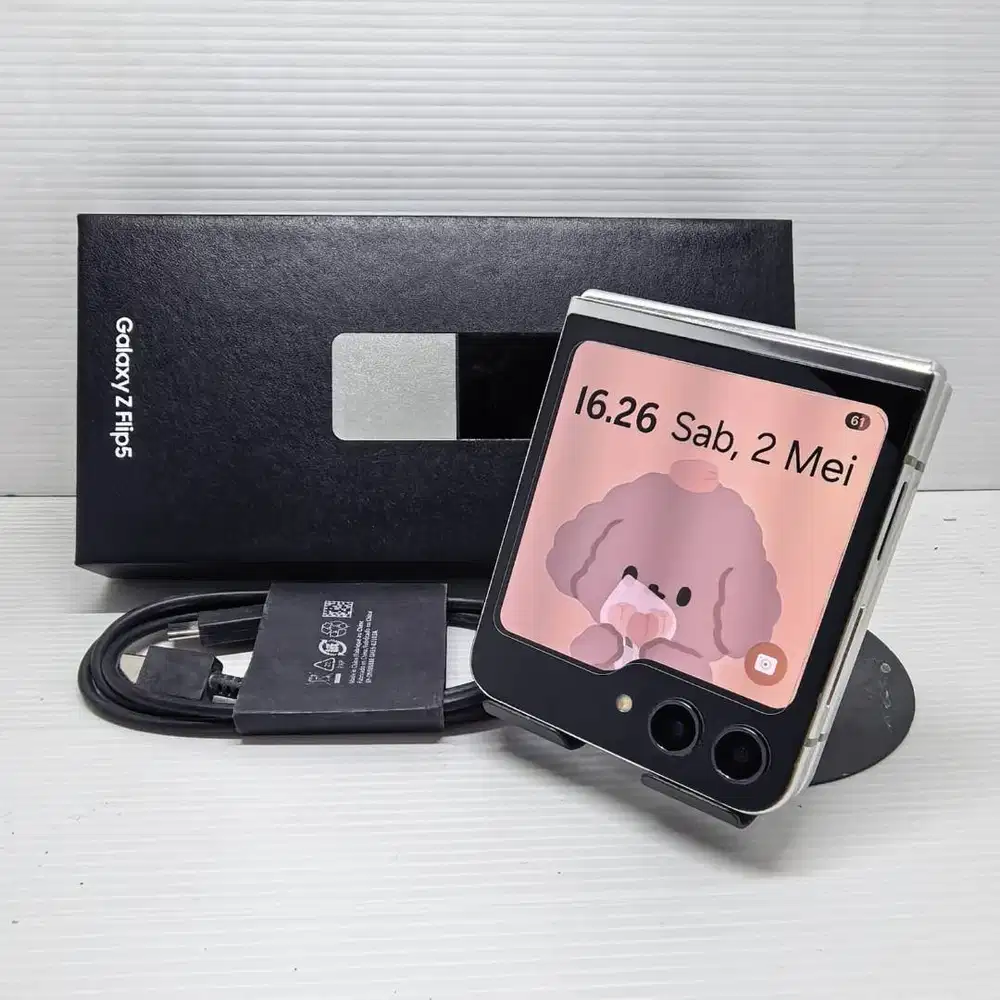 LIKE NEW SAMSUNG GALAXY Z FLIP 5 5G 8/512 CREAM RESMI SEIN FULLSET NO