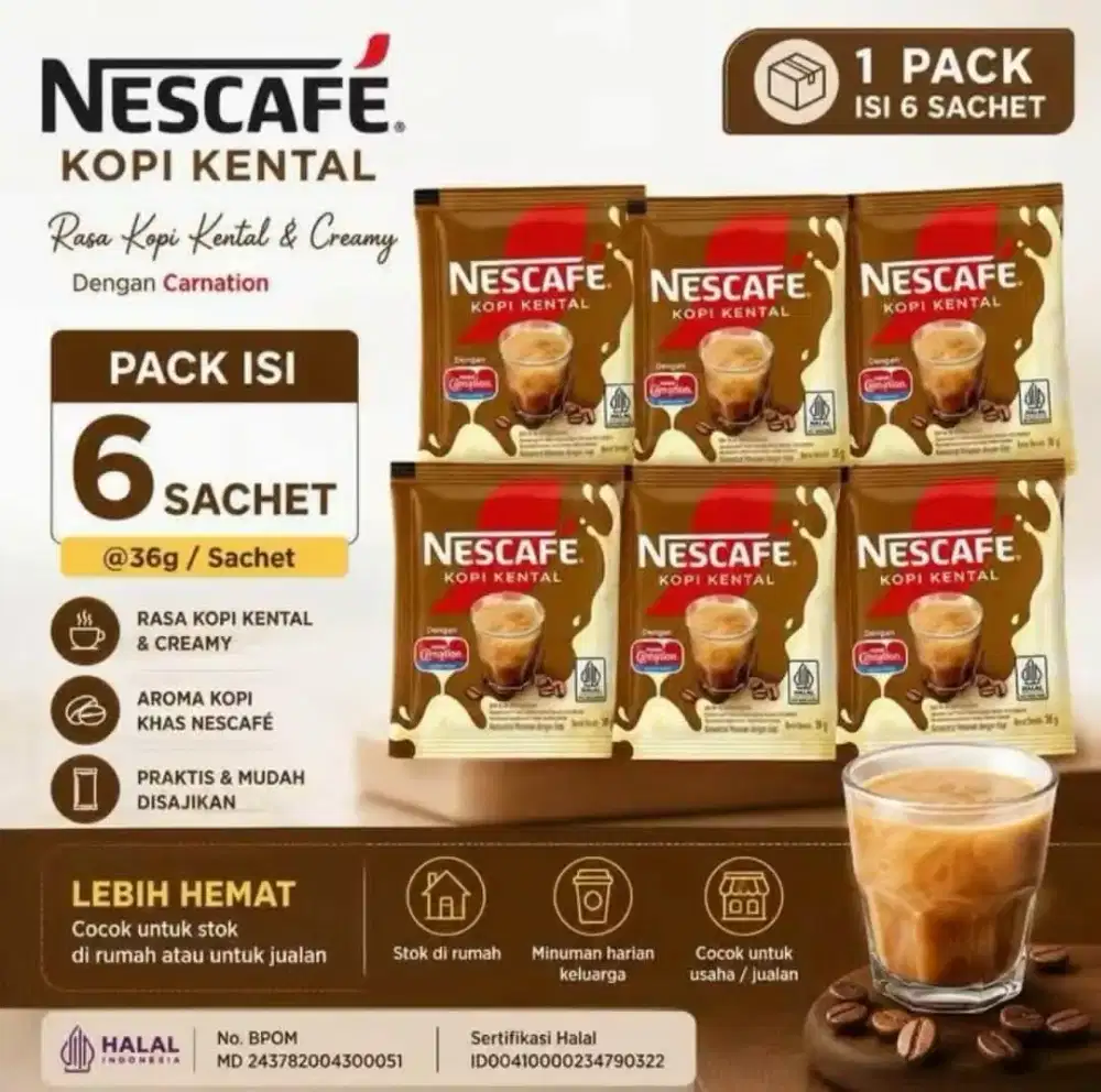 Nescafe Kopi Kental Manis 6 pcs