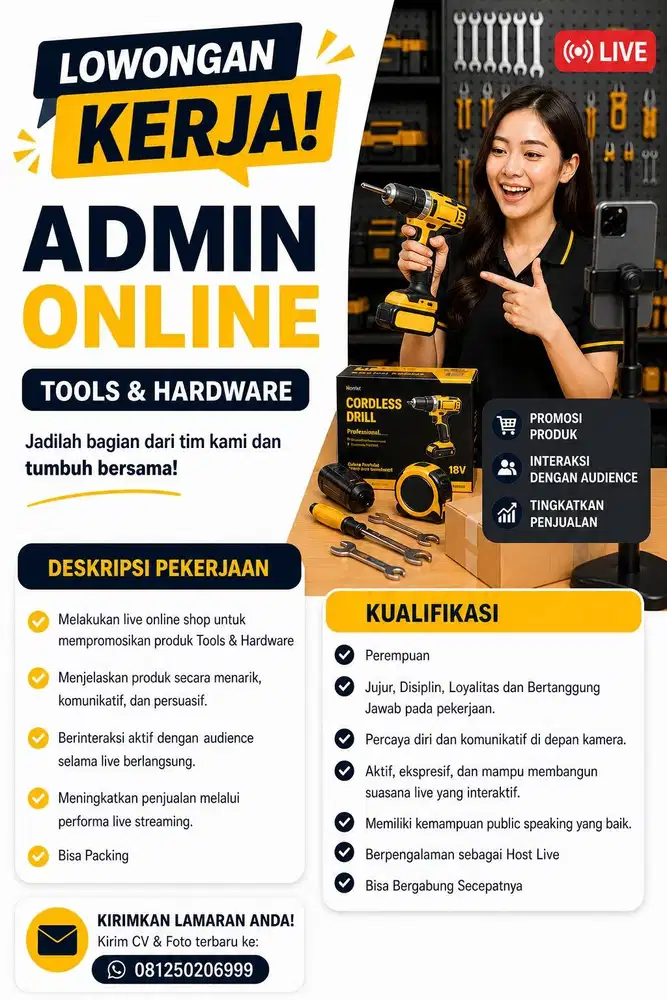BUTUH URGENT ! LOWONGAN KERJA ADMIN ONLINE SHOP & ASISTEN RUMAH TANGGA