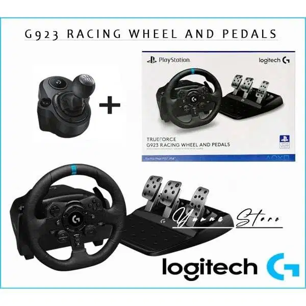 Logitech G923 TRUEFORCE Racing Wheel, Pedals & Shifter For PC/PS4/PS5