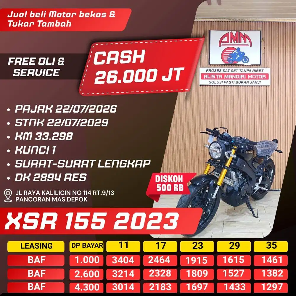 XSR 155 2023 DP 1 JUTA PAJAK HIDUP CASH / KREDIT SPAYLATER CC ALISTA