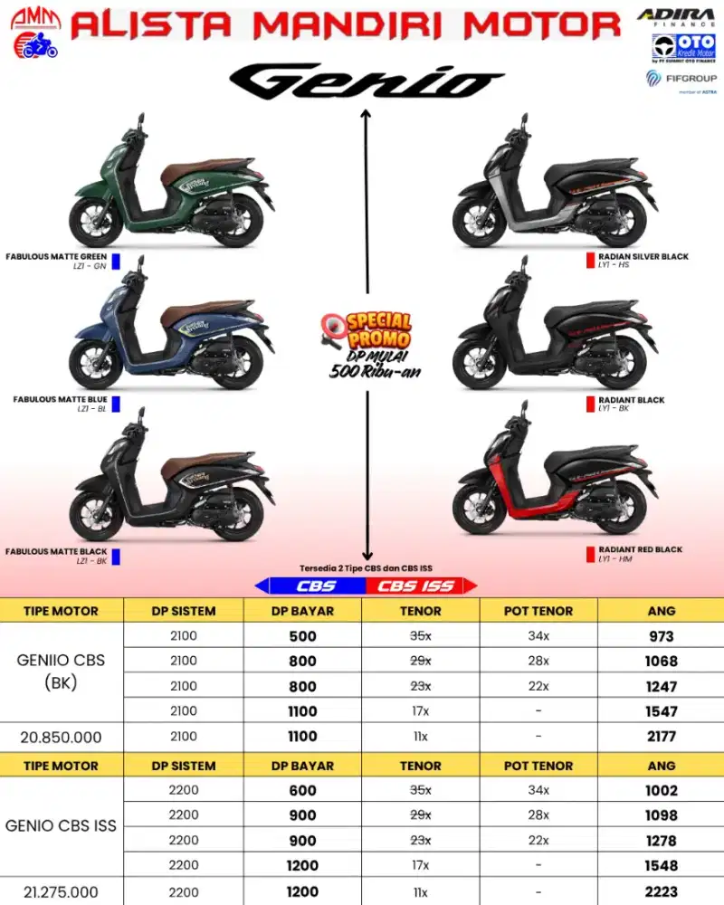 DP 500.000 GENIO CBS 2026 CASH KREDIT PAYLATER CC