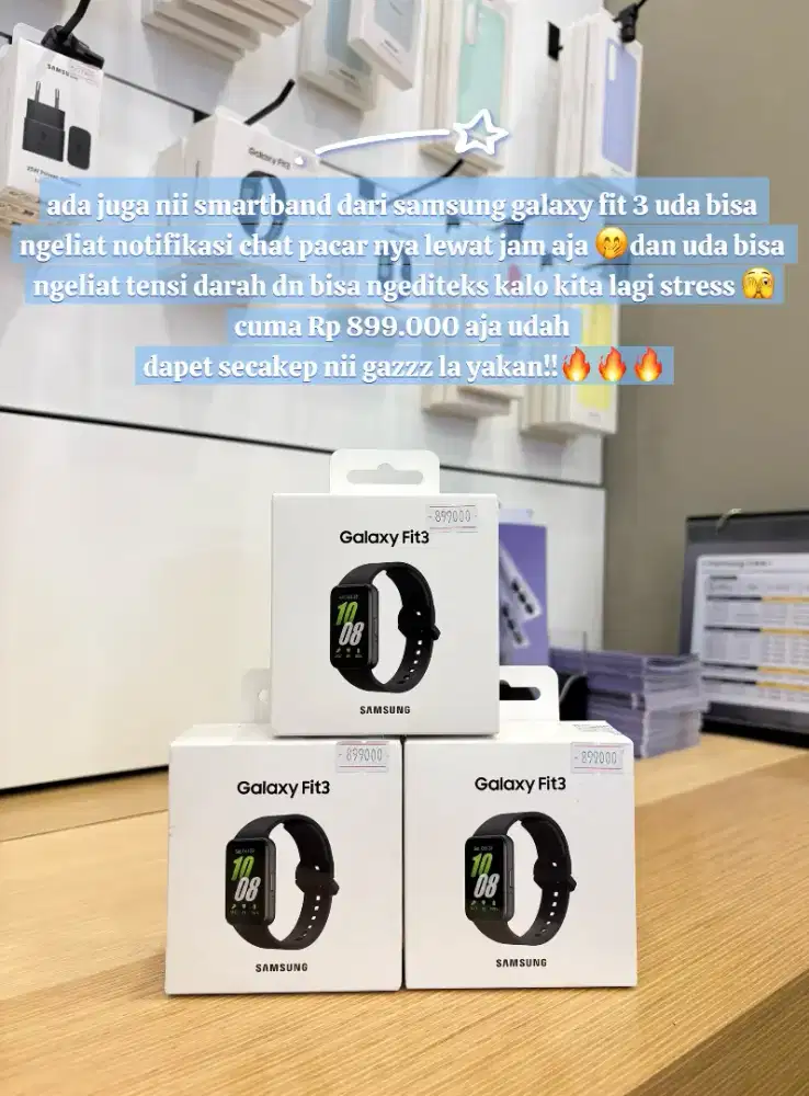 galaxy fit 3 sudah bisa ngediteks jarak lari dan sudah ada notifikasi