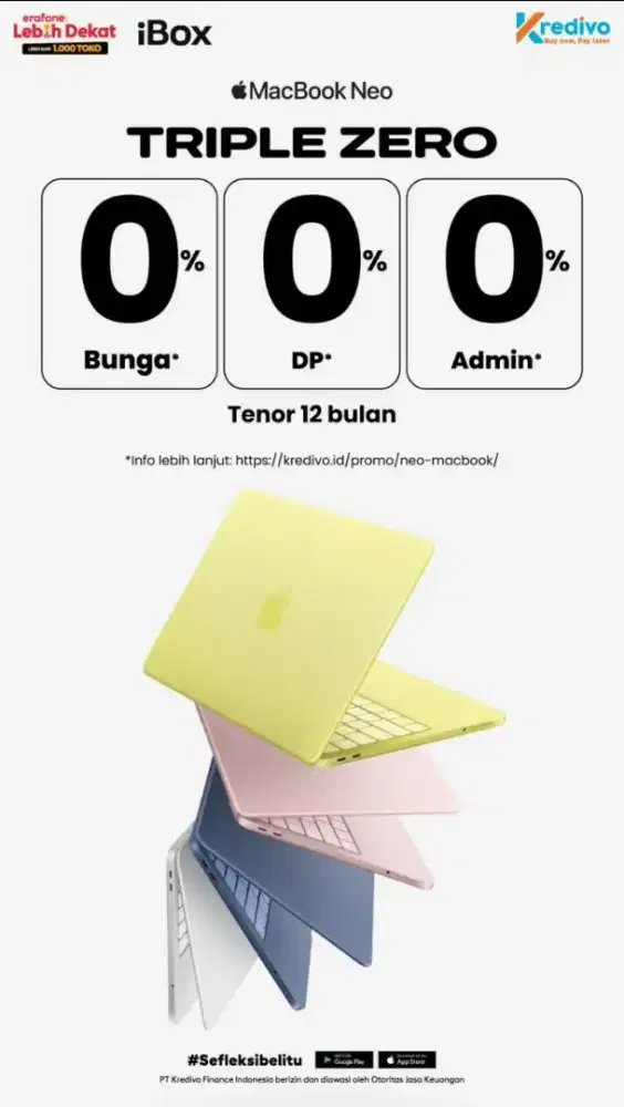 Cicilan 0% Macbook Neo Pakai KREDIVO
