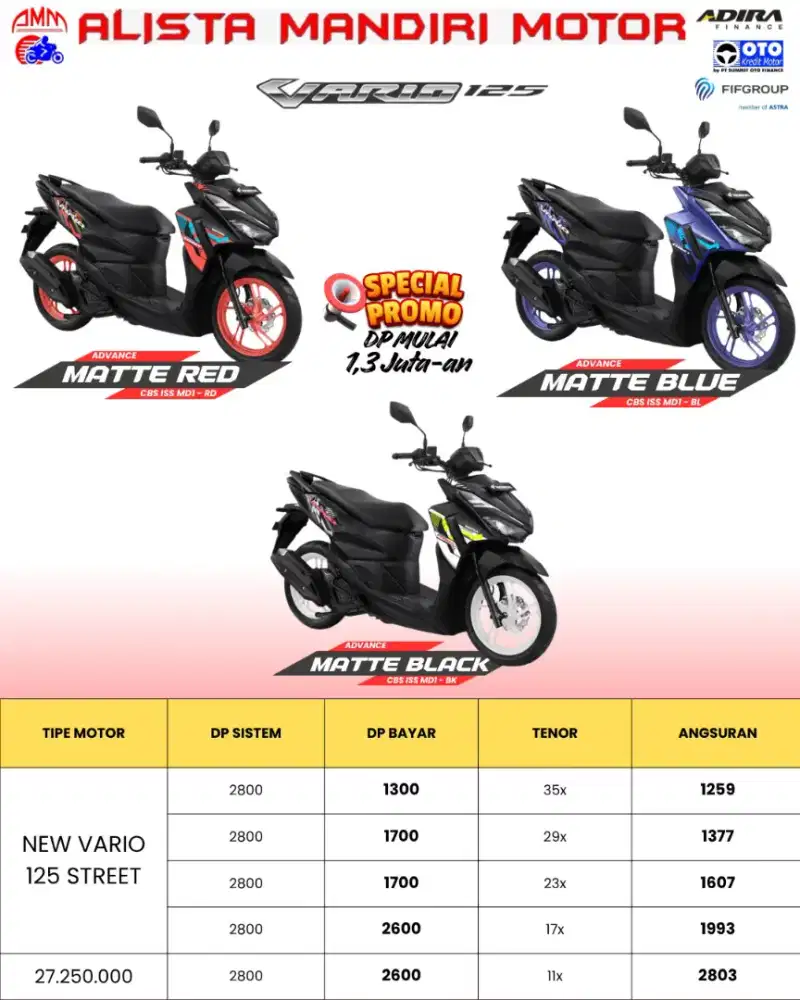 DP 1.300 VARIO STREET 2026 CASH KREDIT PAYLATER CC