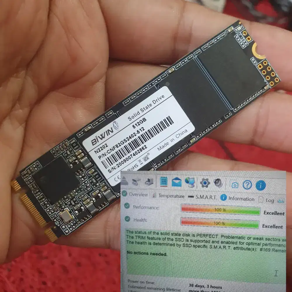 SSD M2 NVME 512GB 100%