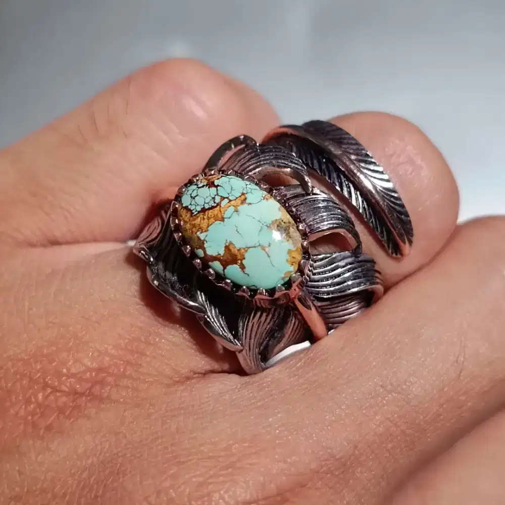 cincin batu pirus persia serat emas