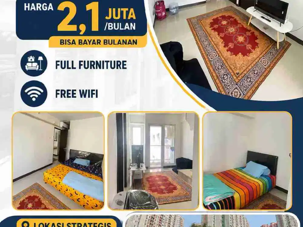 Disewakan bulanan apartemen sentra Timur Cakung tower saphir. free wifi & full furniture