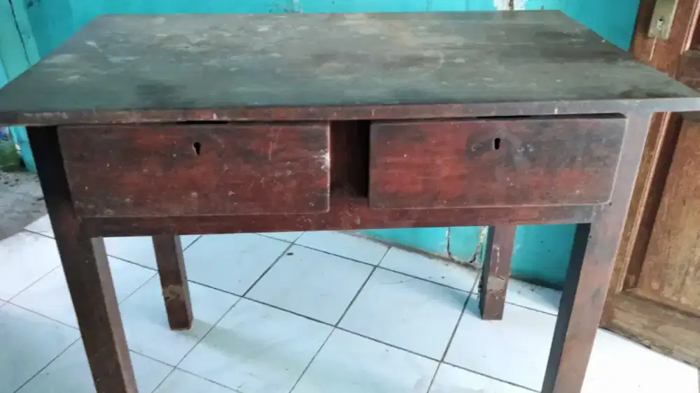 Meja Jati Lawas Tahun 1965 Original Antik Vintage