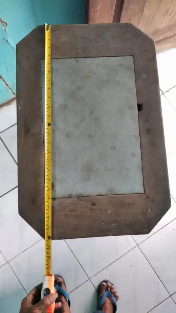 Meja Marmer Kuno Kayu Jati Tahun 1965