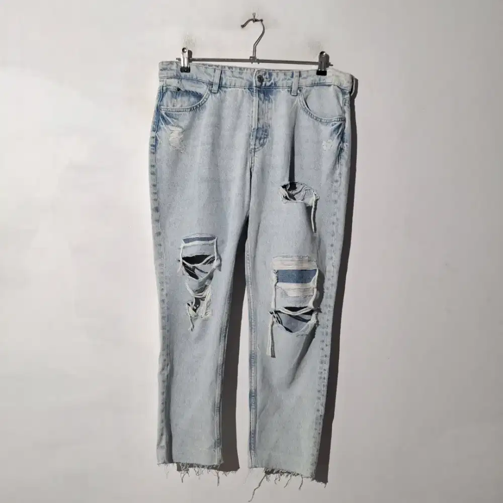 H&M CELANA PANJANG RIPPED DENIM ASLI ORIGINAL BARU BU CEPAT BUTUH