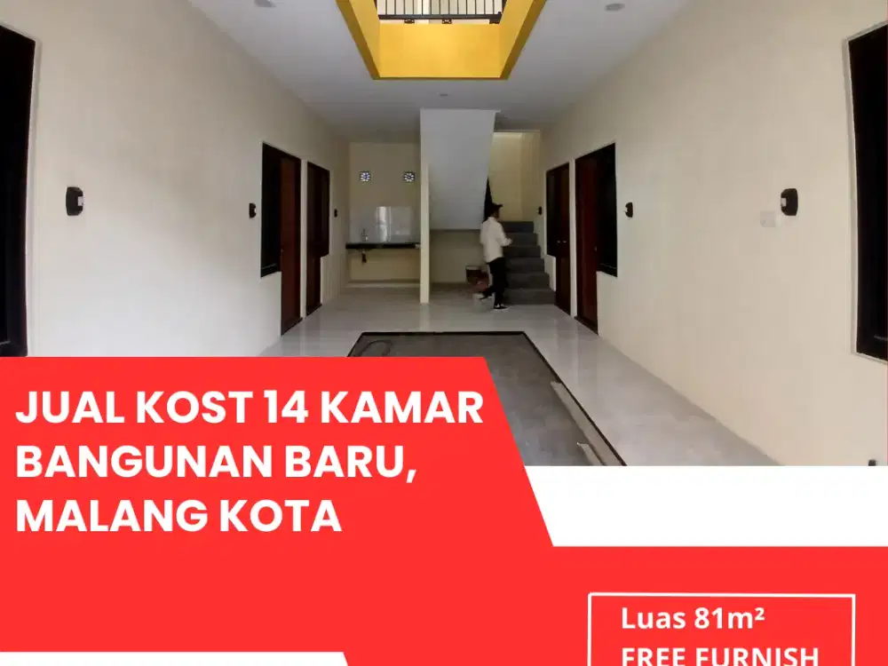 Dijual Rukost Baru 14 Kamar Strategis Tlogomas, Lowokwaru, Kota Malang