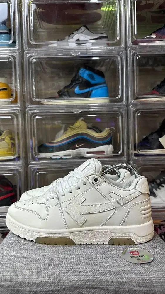 OFF WHITE OUT OF OFFICE WHITE LEATHER SNEAKERS