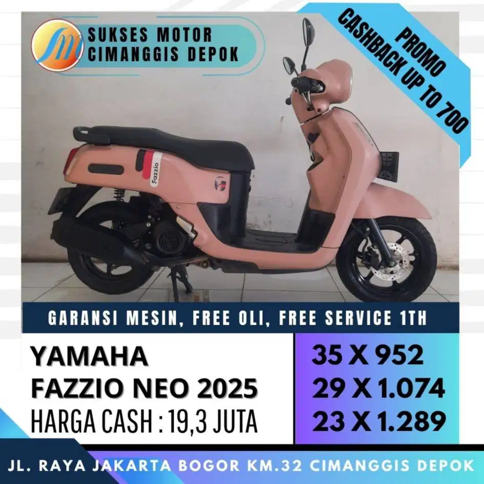 FAZZIO NEO 2025 PINK CASH KREDIT CICILAN RINGAN [SUKSES MOTOR]