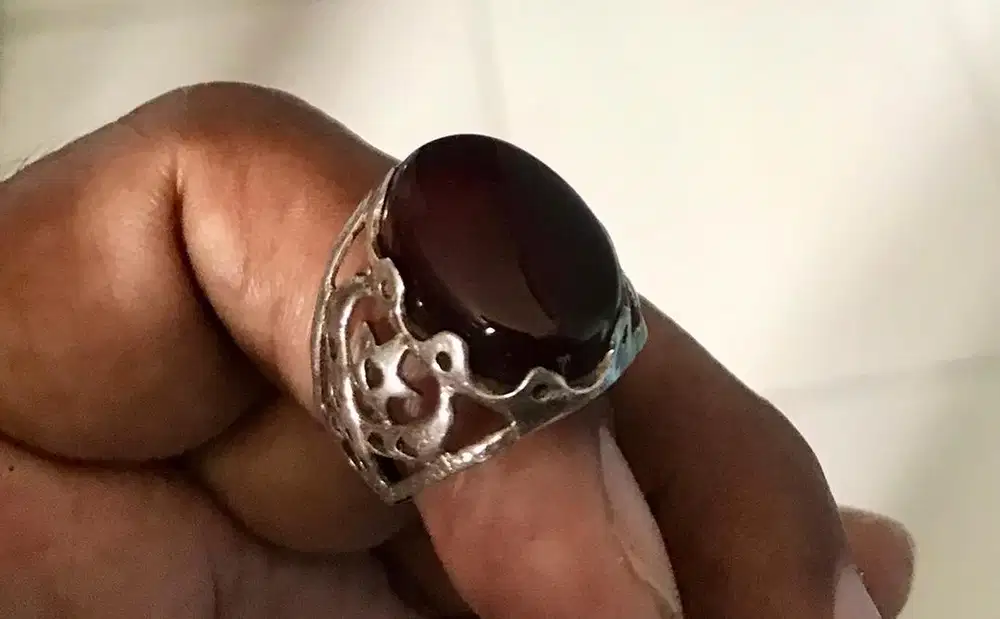 cincin perak batu maroon ex. Madinah