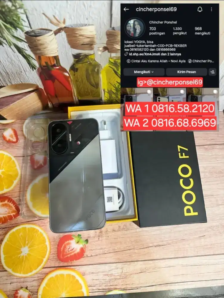 Jual HP likenew Poco F7 5G 12/512 mulus istimewa grns 10 2026