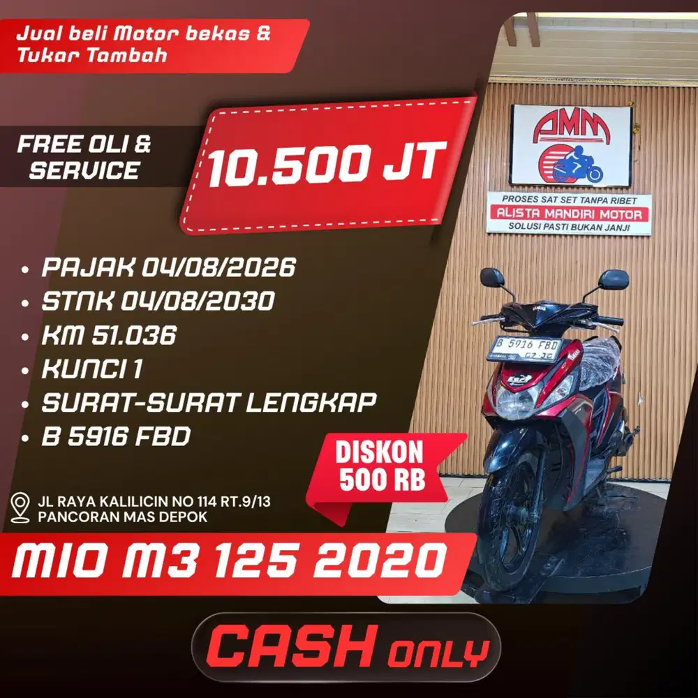 MIO M3. 125, 2021, CASH ONLY, CC, KREDIVO
